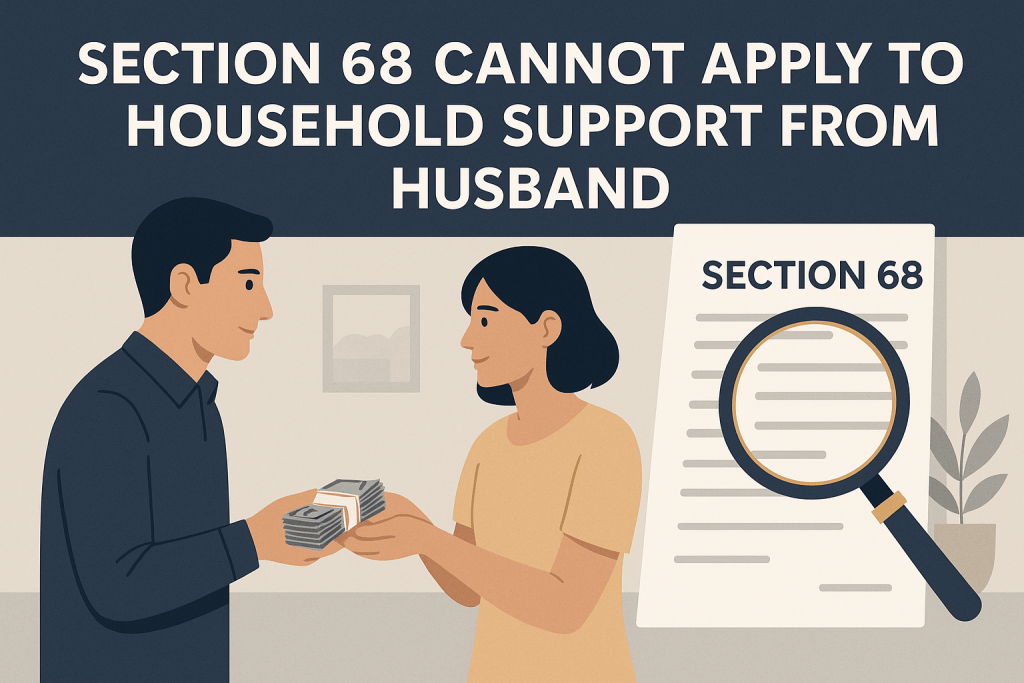 Section 68 Cannot Apply to Household Support from Husband: Detailed ...